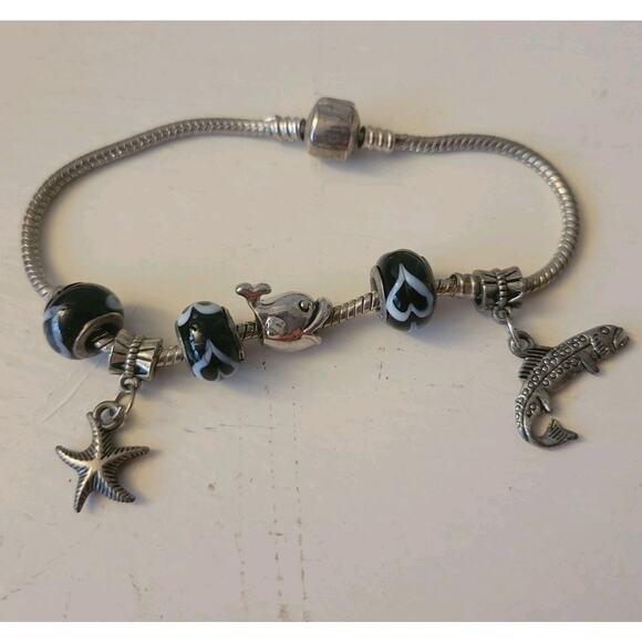 Bracelets Lot Womans/Girls Beads Murano Charms Silver Colors Bold Gifts for Her - Picture 7 of 8